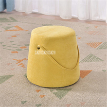 Simple Sponge Sofa Bench Household Round Stool Fashionable Lovely Cloth Stool Modern Creative Change Shoe Stool Solid Wood Frame 2024 - buy cheap