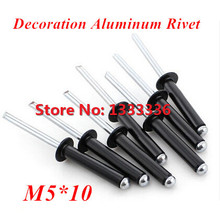 100pcs M5*10 Black Aluminum POP Rivet Core Pulling Decoration Rivets 2024 - buy cheap