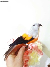 Adereço de pássaro de penas bonitas cerca de 22cm modelo duro de pássaro de simulação, decoração de jardim s1409 2024 - compre barato