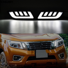 1Set For Nissan NAVARA NP300 D23 2015 2016 2017 2018 2019 DRL Daytime Running Lights mask grille LED lamp with turning signal 2024 - buy cheap