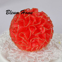 Bleum Home 2pcs girls present spherical Golden lace Flower Shape Popular Charming kids Rubber Bands Elastic Hair Rope 2024 - buy cheap