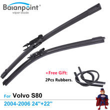 2Pcs Wiper Blades + 2Pcs Free Rubbers for Volvo S80 2004-2006 24"+22", Replacing Windshield Wipers 2024 - buy cheap