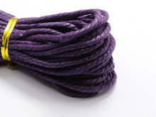 60 метров, тёмно-фиолетовый витой вощеный хлопковый шнур, веревка, леска 2 мм 2024 - купить недорого