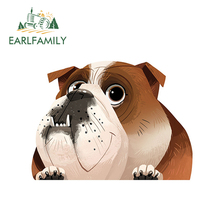 EARLFAMILY-pegatina de Bulldog Inglés de dibujos animados, calcomanía de vinilo para perro y mascota, pegatinas impermeables para coche, accesorios de parachoques, 13cm x 9,9 cm 2024 - compra barato