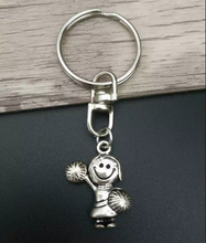 10 pcs High Quality Cheerleading Girl Alloy Key Chains Gift For Women Bag 25mm Key Rings Jewelry Findings 2024 - buy cheap