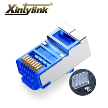 xintylink rj45 connector cat6 rg rj 45 ethernet cable plug 8P8C cat 6 shielded network conector jack lan rg45 modular blue 50pcs 2024 - buy cheap
