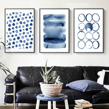 Modern Home Decoration Canvas Painting Abstract Blue Geometric Wall Art Picture Nordic Posters and Prints for Living Room Decor 2024 - buy cheap