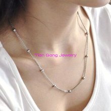 18-36" Hot Selling Silver Beads Ball Cross Chain Necklace 316L Silver Color Stainless Steel Women Girls Silver Chain Necklace 2024 - buy cheap