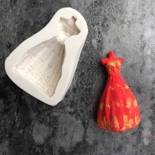 Wedding Dress Fondant Silicone Mold Candy Chocolate Cookie Biscuits Molds Clay Soap Mould Baking Cupcake Decoration Tools 2024 - buy cheap