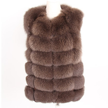 Maomaokong casaco de pele de raposa real 68cm, casaco feminino de pele natural de inverno, casaco curto de pele natural real, jaqueta com pele real 2024 - compre barato