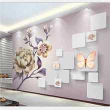 Papel de pared de beibehang personalizado, decoración para el hogar, foto, sala de estar, dormitorio, Hermosa mano, peonía pintada, mural 3D de flores 2024 - compra barato