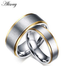 Alisouy  Elegant Rings for Women Men 6mm/8mm Wedding Bands Ring Wholesale Promotion anniversary simple ring for lover 2024 - buy cheap