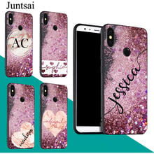 Nome personalizado glitter bling caso para xiaomi redmi nota 10 9 11 pro 10s 9t mi 11 lite 11t capa para poco f3 m3 m4 x3 pro 2024 - compre barato