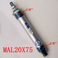 Cilindro de liga de alumínio, haste única, mal20x75, furo 20mm, curso 75mm 2024 - compre barato