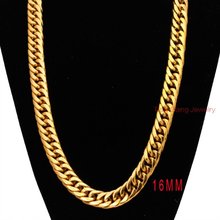 7"-40" Choose Charm 316L Stainless Steel 16MM Gold Cuban Curb Link Chain Mens Boys Necklace or Bracelet Cool Jewelry 2024 - buy cheap