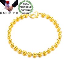 Hxomfc pulseiras femininas para festa de aniversário, presente de casamento, moda europeia, contas sólidas vintage, 18k de ouro, be175 2024 - compre barato