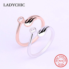 LADYCHIC Simple Authentic 925 Sterling Silver Wings Adjustable Finger Ring for Women Lovers Gifts Accessories Jewelry LRS1004 2024 - buy cheap