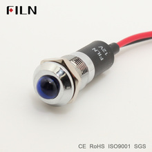 FILN metal pilot indicator signal lamp 12mm 12v 24v 110v red yellow blue green white led light 2024 - buy cheap