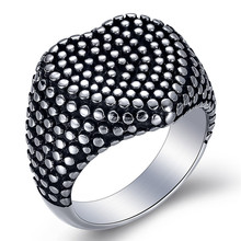 Zorcvens moda masculino jóias biker anel punk vintage preto prata cor 316l aço inoxidável coração anéis para homem 2024 - compre barato