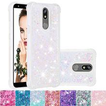 For LG K40 Bling Case for LG X4 2019 Cute Soft Cover for LG K12 Plus K12+ Glitter Dynamic Liquid Quicksand Silicone Bumper Cases 2024 - buy cheap