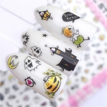 New arrive Self-adhesive Christmas Nail Art Decorations Sticker Decals Halloween Manicure Nails Supplies Tool Skull ghost 2024 - buy cheap