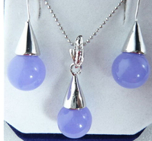 Free shipping  00507 Lavender   Drop Pendant Necklace Hook Earrings Set 2024 - buy cheap