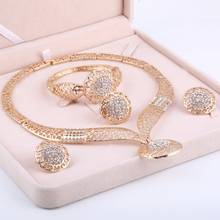 Dubai Gold Plated Jewelry Sets Nigerian Wedding African Beads Crystal Bridal Jewellery Set Rhinestone Ethiopian Jewelry parure 2024 - buy cheap