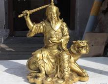 Taoismo chinês bronze zhao gong ming god de riqueza dirigível estátua do buda tigre 2024 - compre barato
