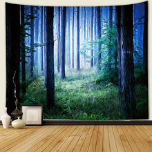 Green forest wall tapestry Forest Printed Large Wall Tapestry Bohemian Wall Tapestries Mandala macrame wall hanging Wall Art 2024 - buy cheap