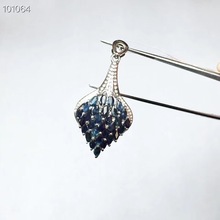 Sapphire pendant Free shipping Natural and Real sapphire 925 sterling silver pendant 2024 - buy cheap