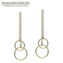 Neoglory Zircon Titanium Needle Earrings Dangle Drop Earrings For Women Gifts Fashion Jewelry 2020 New Design 2024 - buy cheap