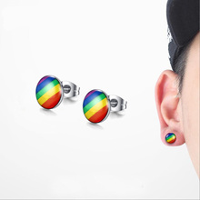 Colgante del arco iris para hombre y mujer, joyería de acero inoxidable, orgullo Gay 2024 - compra barato