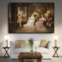 Vintage European Party Palace Portrait Oil Painting Posters and Prints Canvas Pop Art Scandinavian Wall Picture for Living Room 2024 - buy cheap