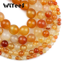 WLYeeS Wholesale Natural Red Carnelian Beads Round Spacer Stone 4 6 8 10 12mm Loose beads for Jewelry bracelet making DIY 15inch 2024 - buy cheap