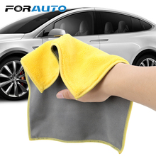 Полотенце для мытья автомобиля FORAUTO чистящее средство чистящее сушильное полотенце 25*30 см Коралловое бархатное микрофибра двухстороннее супер впитывающее 2024 - купить недорого