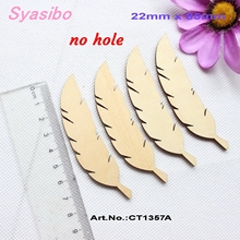(20pcs/lot) 22mm x 85mm Blank Natural Wooden Leaves Feather Earrings Rustic Favor Wood Brooches 3.3"-CT1357A 2024 - buy cheap