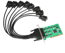 Moschip-Tarjeta PCI serie 16C1058, 8 puertos, cable de ventilador, PCI a 8 puertos RS232 DB9, convertidor Industrial, tarjeta IO 2024 - compra barato