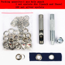 100set 4mm-20mm Metal Silver eyelets and Eyelet Punch Die Tool Set for Leather Craft Clothing Grommet Banner manual accessories 2024 - buy cheap