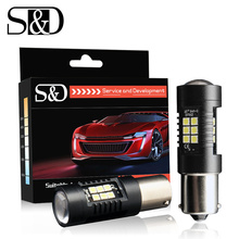S&D 2Pcs Car Light 1156 LED BA15S P21W LED BAU15S PY21W 1157 BAY15D P21/5W R5W Auto Brake Reverse Lamp DRL Rear Parking Bulbs 2024 - buy cheap