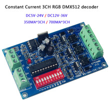 DC5V-24V/DC12V-36V RGB de corriente constante 700ma * 3CH 350ma * 3CH DMX512 decodificador led controlador de atenuación led para bombilla de tira led 2024 - compra barato
