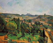 100% de pintura al óleo hecha a mano, lienzo de lino, ile-de-france-landscape-1880 por paul Cezanne, pinturas al óleo de paisaje 2024 - compra barato