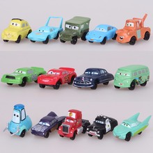 Disney-figuras de acción de Pixar Cars, 14 Uds., modelos de coche, rueda móvil, Mini Q, decoración de pasteles, Rayo Mcqueen 2024 - compra barato