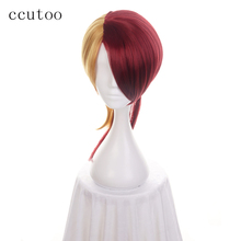 Oinha de 45cm peruca brilhante, cabelo sintético misturado, vermelho dourado, resistente ao calor, fantasia, perucas de festa 2024 - compre barato