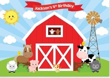 Fondo personalizado de Barnyard para fiesta, granja, granero rojo, vaca, ducha de bebé, fotografía, Impresión de ordenador, Fondo de cumpleaños 2024 - compra barato