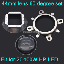 1Set 44mm Glass LED Lens 60 Degree Beam Angle + 50mm Reflector Collimator + Fixed Bracket for 20W 30W 50W 100W High Power LED 2024 - buy cheap