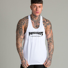 Fitness Mens Bodybuilding Tank top Gyms Workout Cotton Sleeveless shirt slim fit clothing Stringer Singlet male Casual Vest 2024 - buy cheap