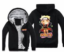 Naruto Shippuden Naruto Uzumaki 2nd thick winter fleece Sweatshirt cosplay costume hoodie jacket zipper shirt coat 2024 - buy cheap