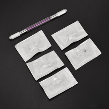 6.5mm Micro Needle Roller Double Crystal Needling Pen Disposable Tattoo Eyebrow Blade Lamina Agulha Sobrancelha Tebori Fog 2024 - buy cheap