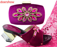 doershow Shoes and Bag High Quality Matching Italian Shoes and Bag Set Italy Wedding Shoes and Bag Set Decorated !SH1-42 2024 - buy cheap