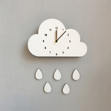 Nordic Style Nursery Clock Wooden Cloud Clock Wall Hanging Decoration Scandinaivan Style Wall Decor Nordic Style Kids Room Decor 2024 - buy cheap